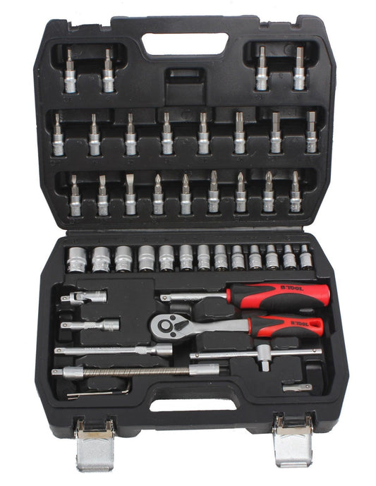 Kit herramientas mecánicas 46 piezas dados llave trinquete estuche